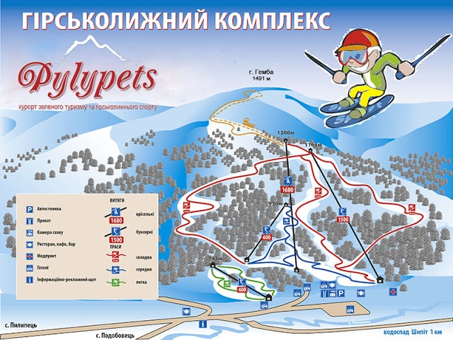 Карта схилів Пилипець